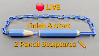 LIVE: Finishing Graphite Chain + Starting New Pencil Sculpture ✏️⛓️🎨