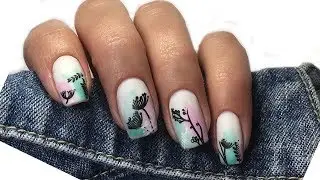 Стемпинг гель лаком/ Маникюр 2020. Матовые ногти /summer manicure. Stamping