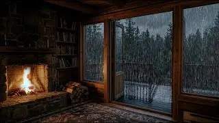 🌙 Cozy Rainy Forest Night Ambience | Rain & Fireplace Sounds for Sleeping