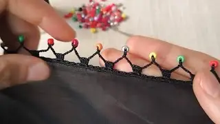 Boncuklu kolay tığ oyası 82.model