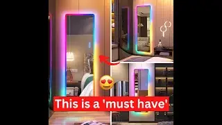 NEW!! RGB LED Lighted Mirror, Over The Door and Wall Mounted Lighted Mirror