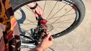 How to fix a flat tire on a bike with disc brakes￼￼