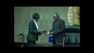 SACU's newly appointed Paulina Elago, pays President Pohamba a courtesy visit