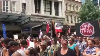 New Zealand Maori people TPPA (HAKA)protest 2016 HD