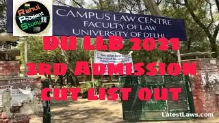 Du LLB third admission 2021 cut off merit list out congratulations #llb #du #duet