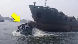 Marine Accident Captured on Camera | Ship vs Small Boat