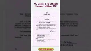 OU Degree & PG Colleges Summer Holidays 2021 || Education Badi