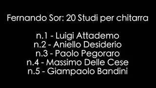 Fernando Sor: 20 Studi per chitarra. Prima parte, nn. 1-5