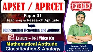 APSET/APRCET 2024|Lec -06|Mathematical Reasoning & Aptitude |Video 03 | Mathematical Aptitude |O.S.C
