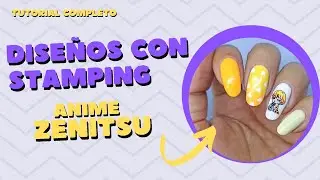 Diseños con STAMPING: TUTORIAL completo del diseño de uñas anime KNY Zenitsu 💅🏻