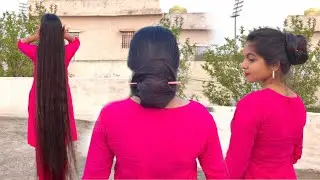 Long hair bun || tight bun || loose bun