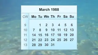 March 1988 Calendar