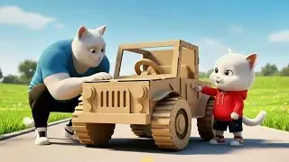 They Mock The Kitten&rsquo;s Cardboard Monster Truck &mdash; Can He Terrify Everyone?|Ai Cat Story