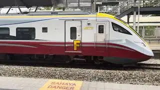 [Horn] KTM ETS Class 93/2 departing Tanjung Malim