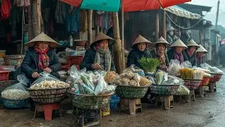 vietnam village Market morning | relaxing real life scenes