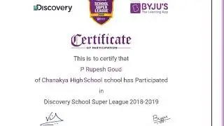 We won the dssl certificate from bjyus CEO
