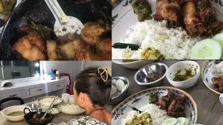 Nepali Daal Baat masu ko tarkari achar ani salads 😀