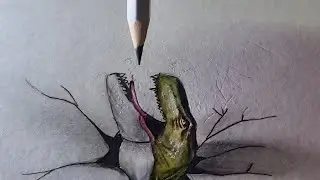 How to Draw a 3D Dinosaur - Realistic Art Tutorial