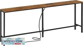 SUPERJARE 70 Inch Console Table with Outlet Sofa Table with Charging Station