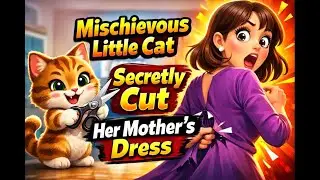 Mischievous Little Cat✂️ Secretly Cut Her Mother's Dres