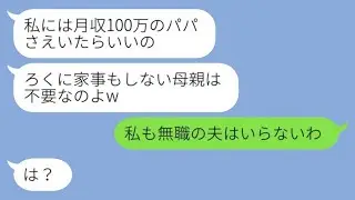 在宅ワークで家計を支えていることを知らずに、勝手に離婚届を提出した夫の連れ子の娘が「家事をしない母親はいらない」と言った結果、全てを知った彼女の結末が面白い。