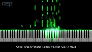Grieg - Ensom vandrer (Solitary traveller) Op. 43: No. 2 | MIDI Visualizer 4K