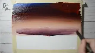 Simple Landscape Painting | Easy Blending Technique for Beginners / Satisfying and Relaxing