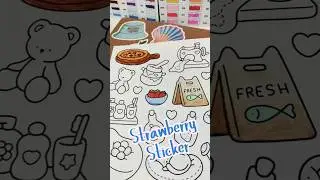 Coloring a Strawberry Sticker 🍓 #cocowyocoloringbook #ohuhualcoholmarkers&nbsp;#acrylicmarkers