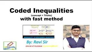 Coded Inequality with fast method for Bank Po/clerk, SSC, Railway and SSC JE | BY RAVI Sir