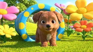 The Shy Baby Puppy Peeked from the Tunnel | Nursery Rhymes for Kids & Baby Songs
