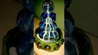 || Made smoke waterfall by raw clay || #smokefountain2 #craft #shorts 💙💚🖤