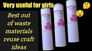 Best out of waste materials reuse craft ideas/empty powder bottle reuse craft ideas