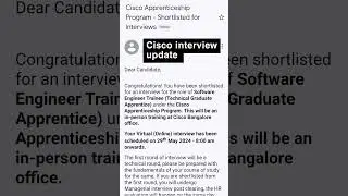 Cisco apprenticeship interview update for software engineer role . #cisco  #onboarding #interview