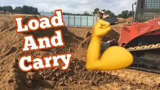 Load and carry with kubota skid steer loader - basement excavation