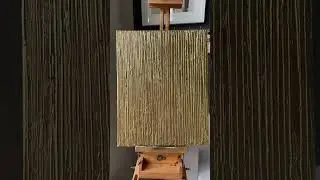 Large Gold Abstract Painting on Canvas, Original Textured Japandi Wall Art, Golden Acrylic Painting