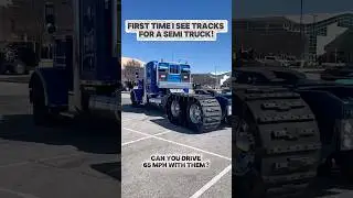 First time I see tracks on a semi truck drive axles. #trucking #offroad #flatbed #mud #stuckinmud