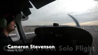 Cameron Stevenson's first airplane solo at Sporty's Academy