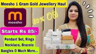 Meesho 1 Gram Gold Jewellery Haul Startin g Rs 85,Pendant Set,Bracelet,Ring,Bangles,Rajni Style Tips
