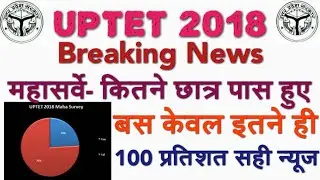UPTET 2018 BREAKING NEWS महासर्वे बस इतने ही छात्र  पास है, UPTET UPDATE, UPTET SURVEY