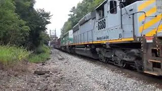 Wheeling & Lake Erie eastbound out of Mingo Junction crossing into West Virginia side.