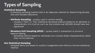 ch 8 lECTURE 3 Statistical and Non Statistical Sampling