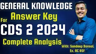 CDS-2 2024 General Knowledge Answer Key | Detailed Solution|Set B| Complete Analysis| #cds2024 #upsc