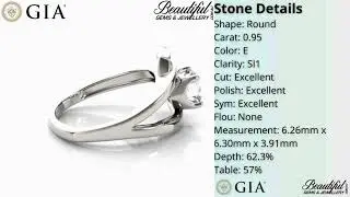 Magnificent 1-Carat Engagement Ring with Intertwined Crescent Design