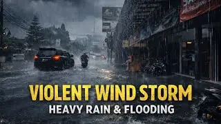 Extreme Wind & Heavy Rain 🌧️ Rain Sounds for Deep Sleep, Relax & Study (3 Hours)