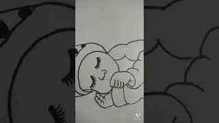 Cute baby sleeping😴 drawing