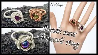 Beads nest wirework ring