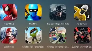 The Amazing Spider-Man 2,Blue Ninja,Black Spider Rope Hero Battle,Spider Fuser,Captain America,Hulk