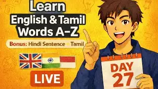 Day 27 -Daily A to Z Tamil to English Vocabs & Bonus Hindi Learning🤩#27/01/26 #English #tamil #hindi