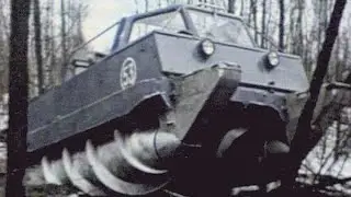 Russian ALL TERRAIN military vehicle drives on snow swamp mud water and land better than 4WD