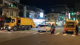 台北市環保局垃圾車KEL-6571定點收運沿線播音收運影片（配角965-BS)Taiwan Garbage Truck in Taipei City, Taiwan (ゴミ収集車、대만 쓰레기차 )